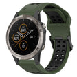 For Garmin Fenix 5X Plus 26mm Two-Color Reverse Buckle Silicone Watch Band(Army Green+Black) - Watch Bands by PMC TechLife | Online Shopping South Africa | PMC TechLife