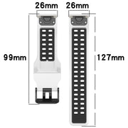 For Garmin D2 Delta PX 26mm Two-Color Reverse Buckle Silicone Watch Band(Black+Grey)