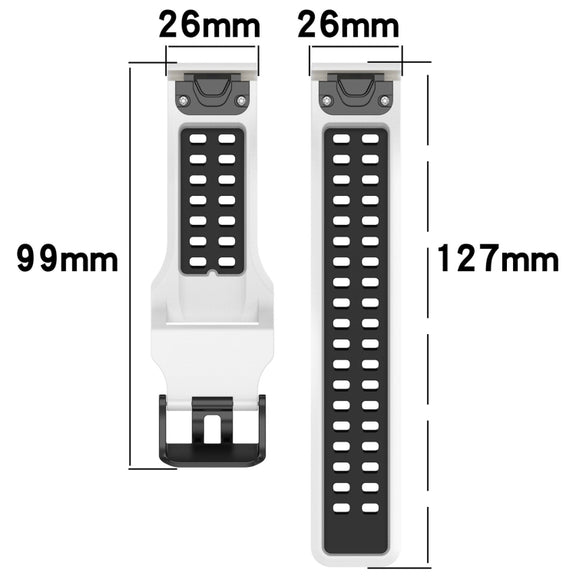 For Garmin Fenix 5X Plus 26mm Two-Color Reverse Buckle Silicone Watch Band(Black+Yellow)