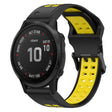 For Garmin Fenix 6S Pro 20mm Two-Color Reverse Buckle Silicone Watch Band(Black+Yellow) - Watch Bands by PMC TechLife | Online Shopping South Africa | PMC TechLife