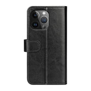 For iPhone 15 Pro R64 Texture Horizontal Flip Leather Phone Case(Black)