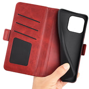 For iPhone 15 Dual-side Magnetic Buckle Horizontal Flip Leather Phone Case(Red)