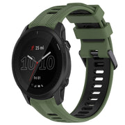 For Garmin Forerunner 945 Sports Two-Color Silicone Watch Band(Army Green+Black)