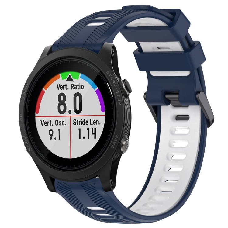For Garmin Forerunner 935 Sports Two-Color Silicone Watch Band(Midnight Blue+White) - Watch Bands by PMC TechLife | Online Shopping South Africa | PMC TechLife