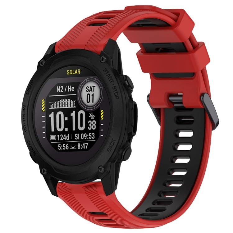 For Garmin Descent G1 Sports Two-Color Silicone Watch Band(Red+Black) - Watch Bands by PMC TechLife | Online Shopping South Africa | PMC TechLife