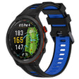 For Garmin Approach S70 47mm Sports Two-Color Silicone Watch Band(Black+Blue) - Watch Bands by PMC TechLife | Online Shopping South Africa | PMC TechLife