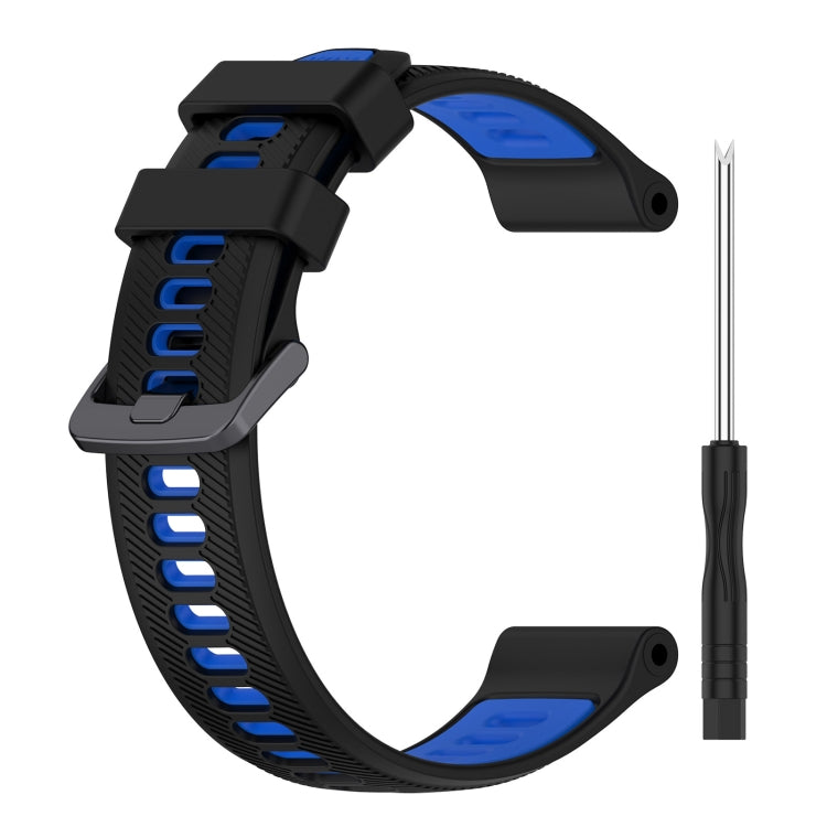 For Garmin Approach S70 47mm Sports Two-Color Silicone Watch Band(Black+Blue) - Watch Bands by PMC TechLife | Online Shopping South Africa | PMC TechLife