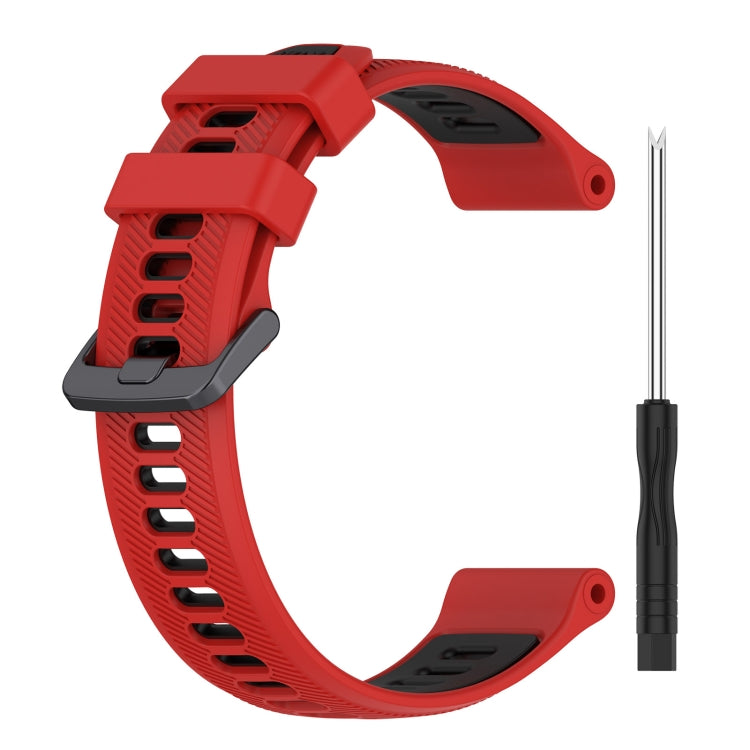For Garmin Approach S70 47mm Sports Two-Color Silicone Watch Band(Red+Black) - Watch Bands by PMC TechLife | Online Shopping South Africa | PMC TechLife