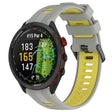For Garmin Approach S70 47mm Sports Two-Color Silicone Watch Band(Grey+Yellow) - Watch Bands by PMC TechLife | Online Shopping South Africa | PMC TechLife