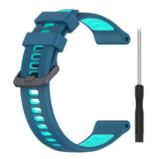 For Garmin Approach S62 Sports Two-Color Silicone Watch Band(Blue+Teal)