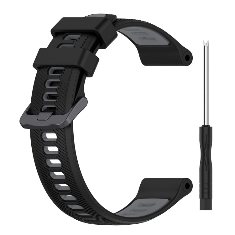 For Garmin Approach S60 Sports Two-Color Silicone Watch Band(Black+Grey) - Watch Bands by PMC TechLife | Online Shopping South Africa | PMC TechLife