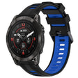 For Garmin EPIX Pro 47mm Sports Two-Color Silicone Watch Band(Black+Blue) - Watch Bands by PMC TechLife | Online Shopping South Africa | PMC TechLife