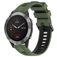 For Garmin Fenix 6 Sports Two-Color Silicone Watch Band(Army Green+Black) - Watch Bands by PMC TechLife | Online Shopping South Africa | PMC TechLife