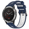 For Garmin Fenix 6 Sports Two-Color Silicone Watch Band(Midnight Blue+White) - Watch Bands by PMC TechLife | Online Shopping South Africa | PMC TechLife