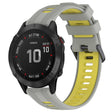 For Garmin Fenix 6 Pro Sports Two-Color Silicone Watch Band(Grey+Yellow) - Watch Bands by PMC TechLife | Online Shopping South Africa | PMC TechLife
