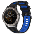 For Garmin Fenix 5 Plus Sports Two-Color Silicone Watch Band(Black+Blue) - Watch Bands by PMC TechLife | Online Shopping South Africa | PMC TechLife
