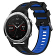 For Garmin Fenix 5 Sports Two-Color Silicone Watch Band(Black+Blue) - Watch Bands by PMC TechLife | Online Shopping South Africa | PMC TechLife