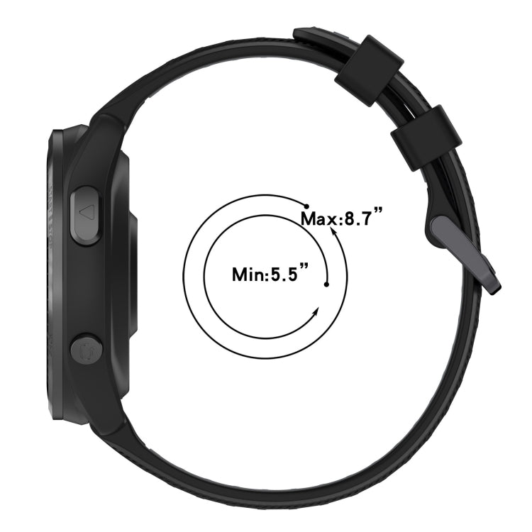 Compatible with Garmin Approach S70 47mm Sports Two-Color Silicone Watch Band(White+Black) - Watch Bands by PMC Jewellery | Online Shopping South Africa | PMC Jewellery | Buy Now Pay Later Mobicred