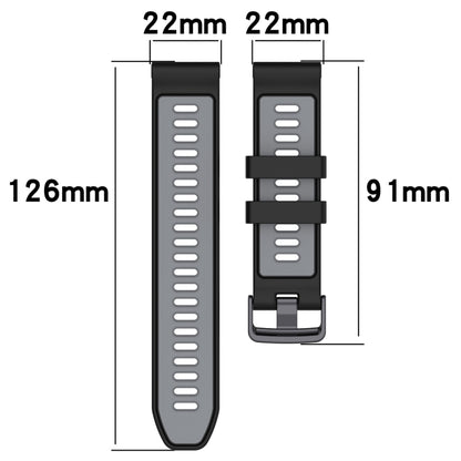 Compatible with Garmin Approach S70 47mm Sports Two-Color Silicone Watch Band(White+Black) - Watch Bands by PMC Jewellery | Online Shopping South Africa | PMC Jewellery | Buy Now Pay Later Mobicred