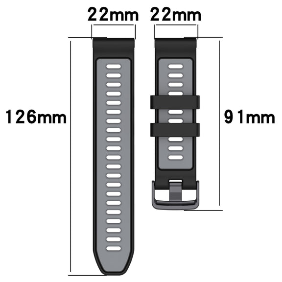 For Garmin Approach S62 Sports Two-Color Silicone Watch Band(Black+Grey)