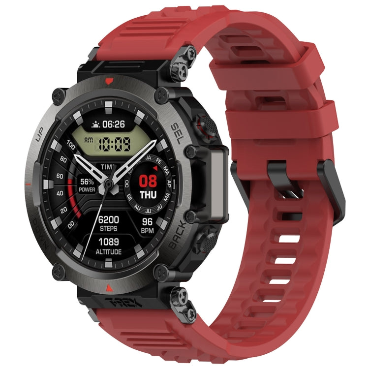 For Amazfit T-Rex Ultra Silicone Sports Watch Band(Red) - Watch Bands by PMC Jewellery | Online Shopping South Africa | PMC Jewellery | Buy Now Pay Later Mobicred