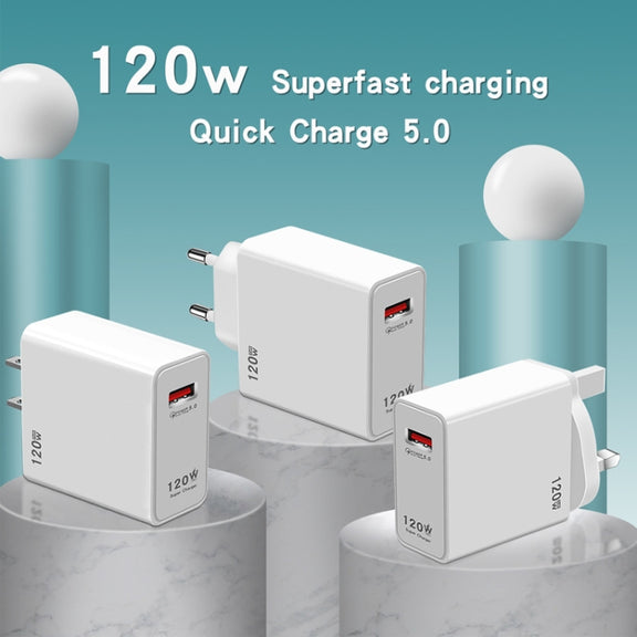 120W USB Super Fast Charging Charger, Plug Size:US Plug