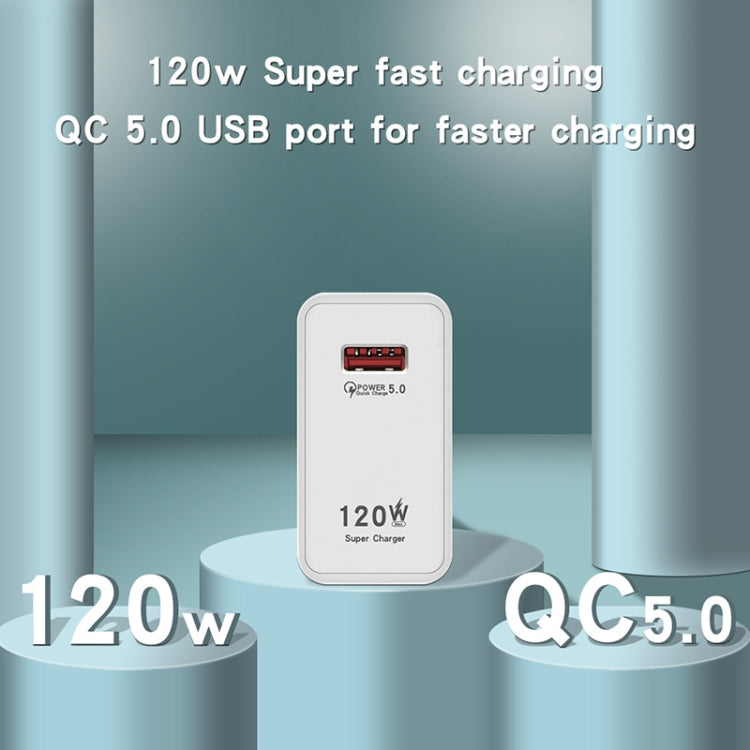120W USB Super Fast Charging Charger, Plug Size:US Plug