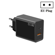 GaN PD48W Type-C PD3.0 + USB3.0 Notebook Adapter for  MacBook Series ，EU Plug(Black)