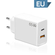 GaN PD48W Type-C PD3.0 + USB3.0 Notebook Adapter for MacBook Series ，EU Plug(White)