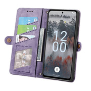 For Nokia X30 5G Geometric Zipper Wallet Side Buckle Leather Phone Case(Purple)