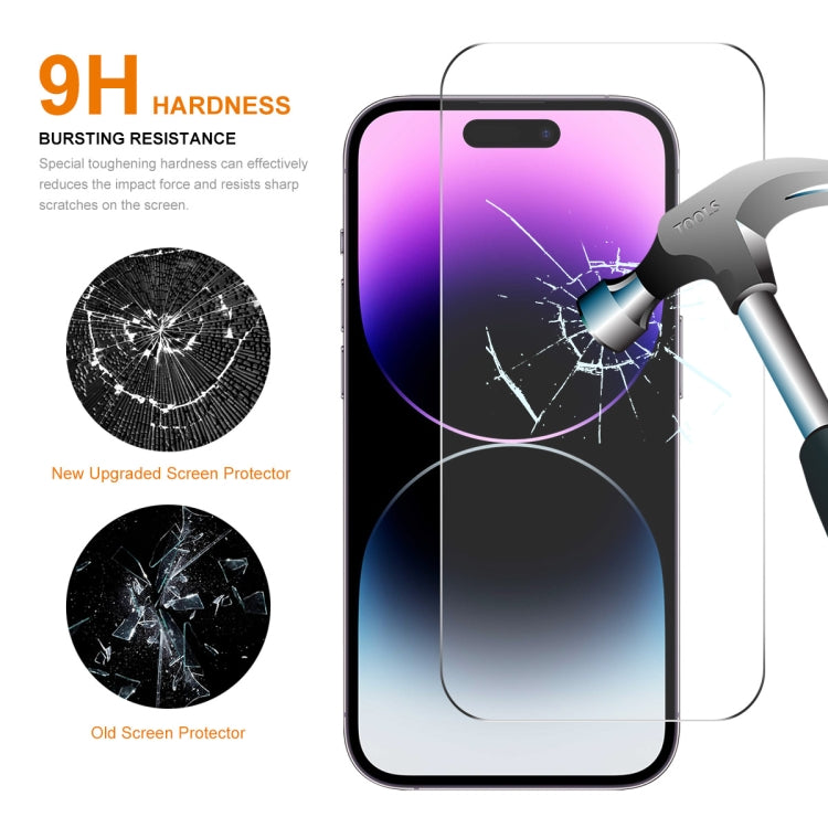 For iPhone 15 Pro 10pcs ENKAY 0.26mm 9H 2.5D High Aluminum-silicon Tempered Glass Film