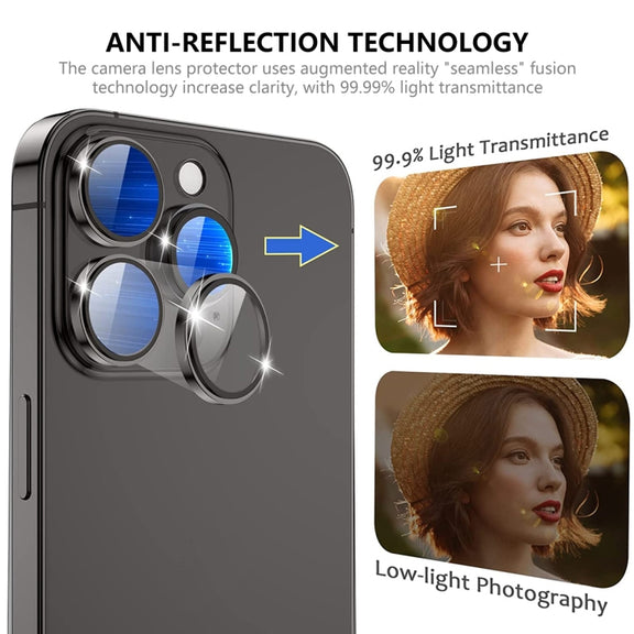 For iPhone 15 Pro / 15 Pro Max ENKAY AR Anti-reflection Camera Lens Glass Full Film(Silver)