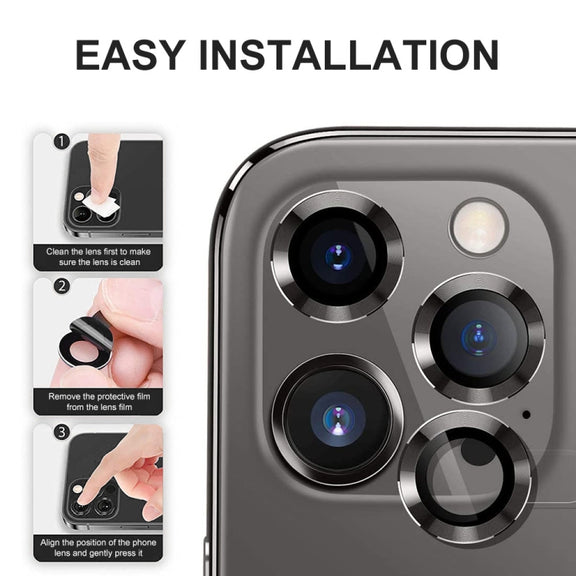 For iPhone 15 Pro / 15 Pro Max ENKAY 9H Rear Lens Aluminium Alloy Tempered Glass Film(Grey)