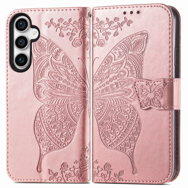 For Samsung Galaxy A25 5G Butterfly Love Flower Embossed Leather Phone Case(Rose Gold) - free shipping - PMC TechLife - Order now!