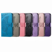 For Samsung Galaxy A25 5G Butterfly Love Flower Embossed Leather Phone Case(Rose Gold)