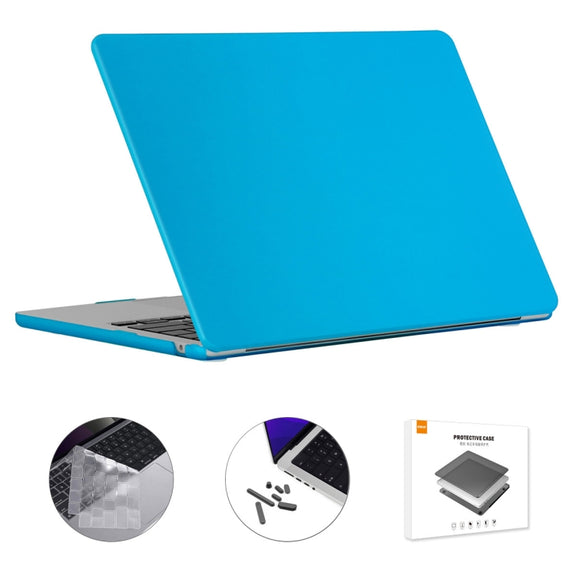 For MacBook Air 15.3 A2941 ENKAY US Version 3 in 1 Matte Protective Case with TPU Keyboard Film & Anti-dust Plugs(Light Blue)