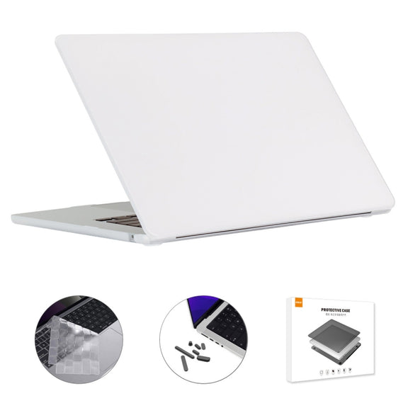 For MacBook Air 15.3 A2941 ENKAY EU Version 3 in 1 Matte Protective Case with TPU Keyboard Film & Anti-dust Plugs(White)