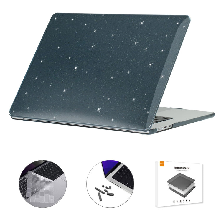 For MacBook Air 15.3 A2941 ENKAY EU Version 3 in 1 Bling Crystal Protective Case with TPU Keyboard Film & Anti-dust Plugs(Black) - MacBook Air Cases by ENKAY | Online Shopping South Africa | PMC TechLife