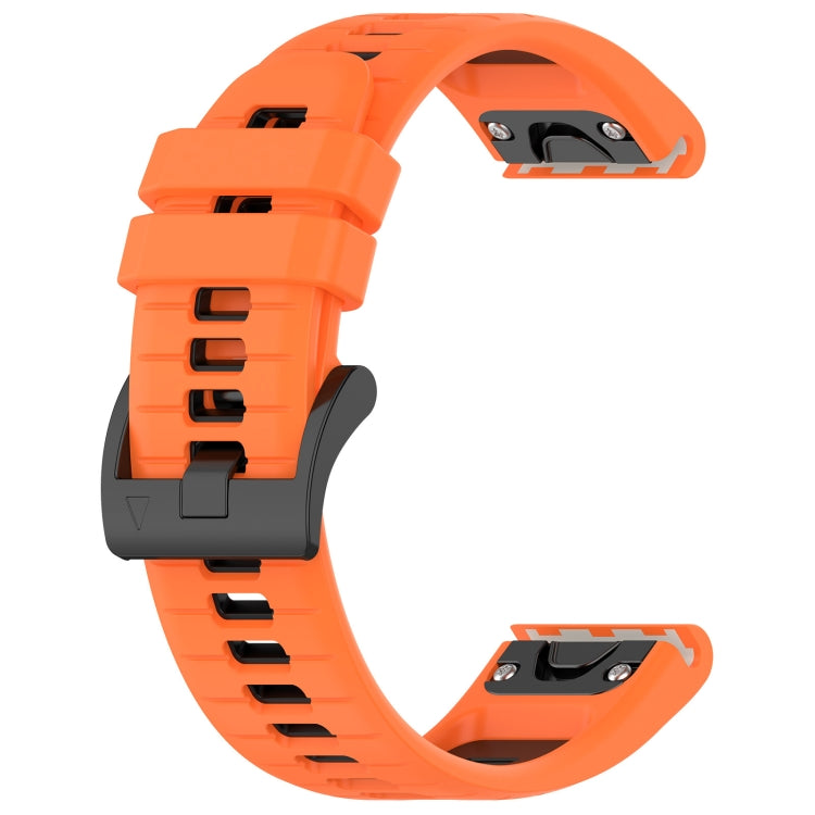 Compatible with Garmin MARQ Golfer 22mm Sports Two-Color Silicone Watch Band(Orange+Black) - free shipping - PMC TechLife - Order now!