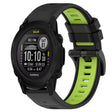 Compatible with Garmin Descent G1 Solar 22mm Sports Two-Color Silicone Watch Band(Black+Lime Green) - free shipping - PMC TechLife - Order now!