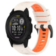 Compatible with Garmin Descent G1 Solar 22mm Sports Two-Color Silicone Watch Band(Starlight+Orange) - free shipping - PMC TechLife - Order now!