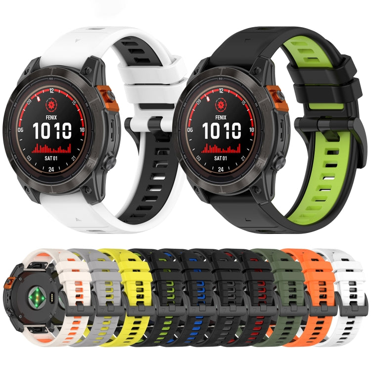 Compatible with Garmin MARQ Golfer 22mm Sports Two-Color Silicone Watch Band(Orange+Black) - free shipping - PMC TechLife - Order now!