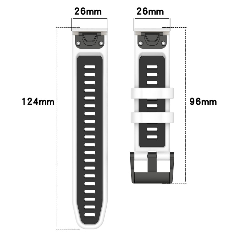 Compatible with Garmin Tactix 7 AMOLED 26mm Sports Two-Color Silicone Watch Band(Starlight+Orange)