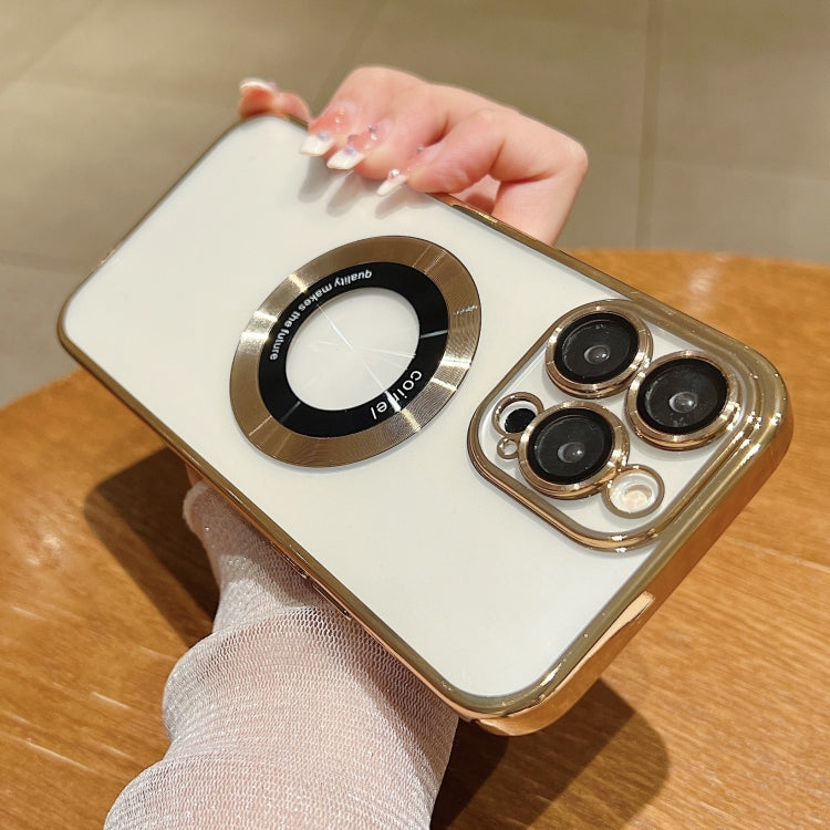 For iPhone 15 Plus Electroplating Magsafe TPU Phone Case(Blue)