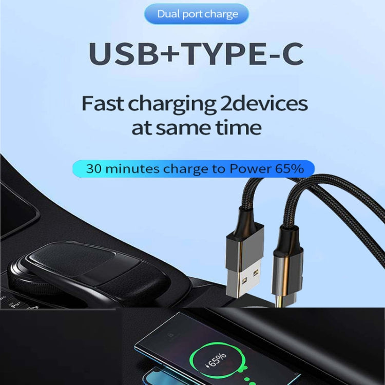 P35 48W PD30W + QC3.0 18W USB Transparent Car Charger with Type-C to 8 Pin Phone Data Cable(Transparent) - Car Charger by PMC TechLife | Online Shopping South Africa | PMC TechLife