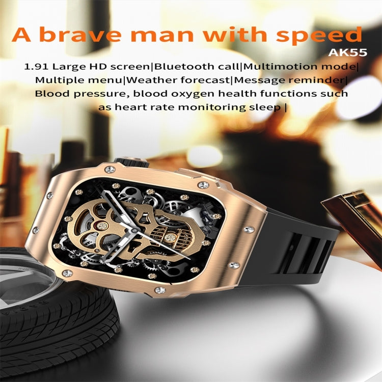 AK55 1.91 inch IP67 Waterproof Color Screen Smart Watch,Support Heart Rate / Blood Pressure / Blood Oxygen Monitoring(Silver) - free shipping - PMC TechLife - Order now!