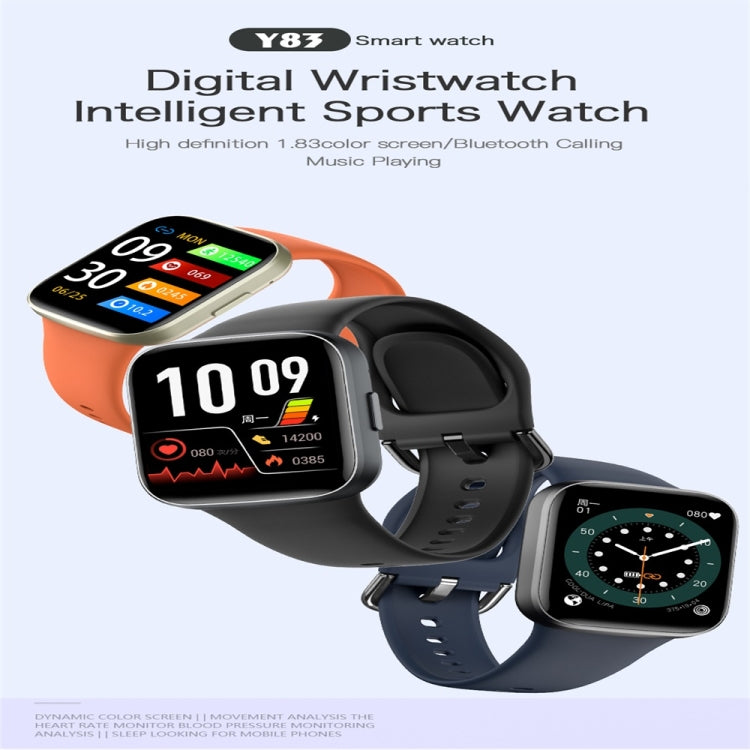 Y83 1.83 inch Color Screen Smart Watch,Support Heart Rate / Blood Pressure / Blood Oxygen / Blood Glucose Monitoring(Black) - free shipping - PMC TechLife - Order now!