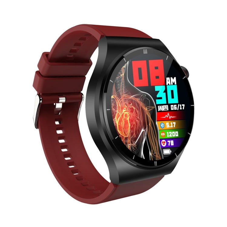 ET340 1.46 inch Color Screen Smart Silicone Strap Watch,Support Blood Oxygen / Blood Glucose / Uric Acid Measurement / Blood Lipid Monitoring(Red) - Smart Watches by PMC TechLife | Online Shopping South Africa | PMC TechLife | Buy Now Pay Later Mobicred