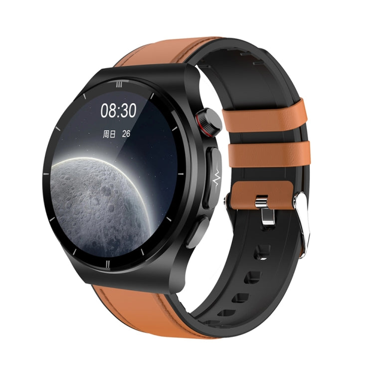 ET340 1.46 inch Color Screen Smart Leather Strap Watch,Support Blood Oxygen / Blood Glucose / Uric Acid Measurement / Blood Lipid Monitoring(Brown) - Smart Watches by PMC TechLife | Online Shopping South Africa | PMC TechLife | Buy Now Pay Later Mobicred