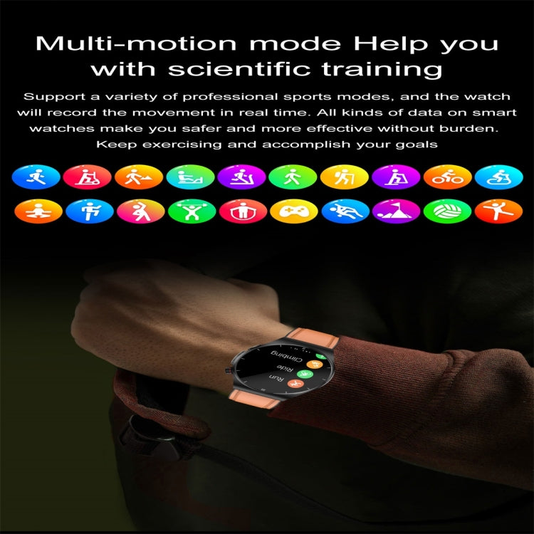 ET340 1.46 inch Color Screen Smart Leather Strap Watch,Support Blood Oxygen / Blood Glucose / Uric Acid Measurement / Blood Lipid Monitoring(Brown) - Smart Watches by PMC TechLife | Online Shopping South Africa | PMC TechLife | Buy Now Pay Later Mobicred